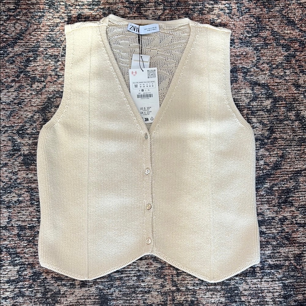 Zara Beige Knit Vest